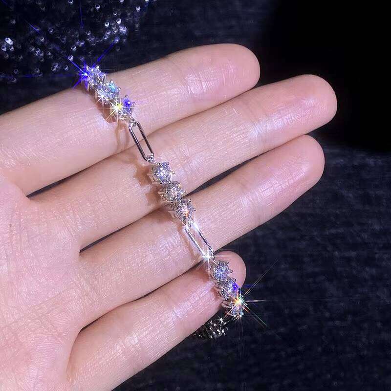 Direct Sale Full 4mm Tennis 5.4CTW Fashion Gemstone Sparkling Moissanite Bracelet for Women