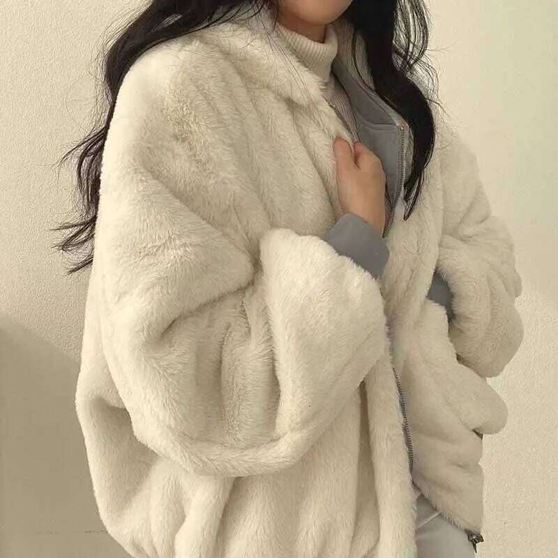 Xpqbb Winter Thicken Warm Parkas Women Fashion Double Sided Hooded Fleece Coat Ladies Korean Loose Long Sleeve Zip Up Jackets