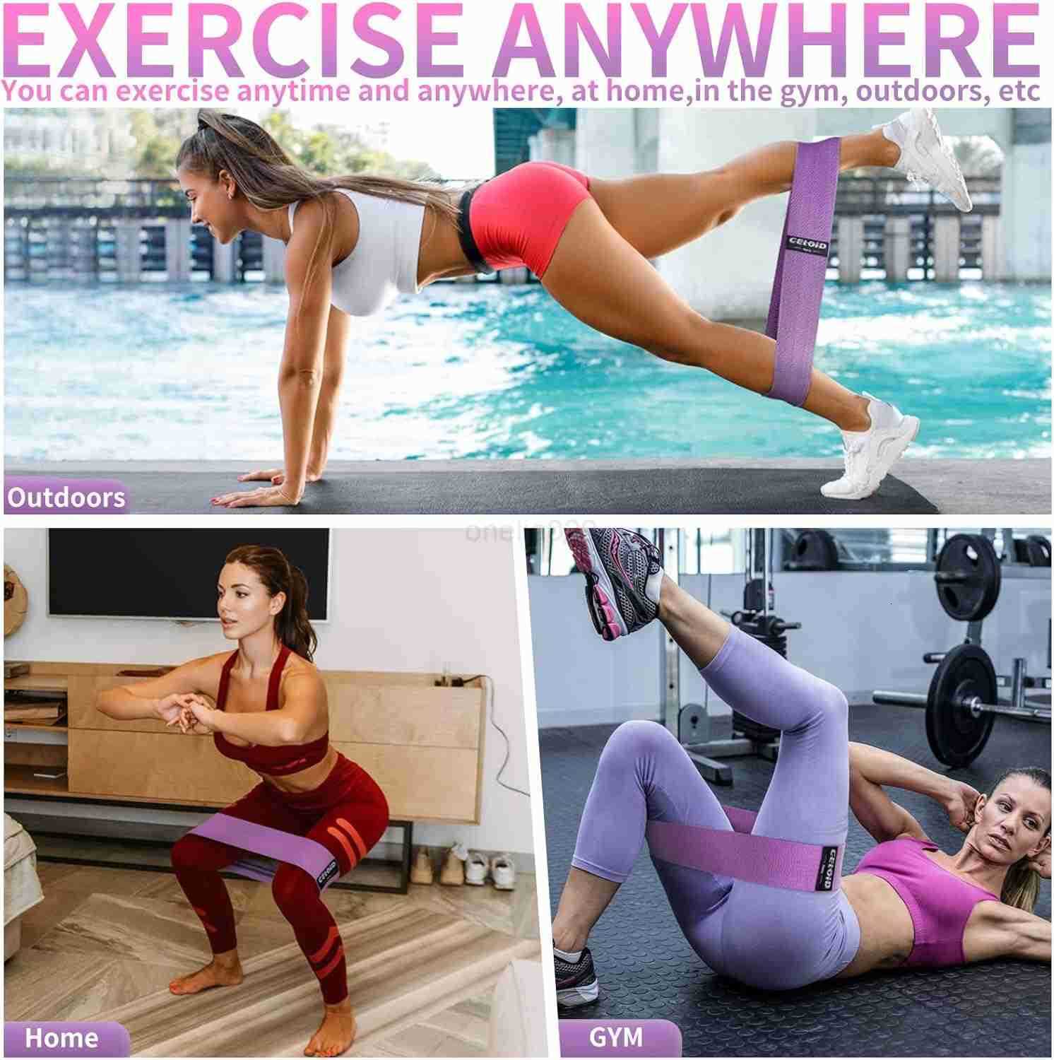 Resistance Bands Set Exercise Bands with NonSlip Design for HIPS Glutes 3 Levels Workout Bands for Women and Men Booty Bands for Home Fitness Yoga Pil