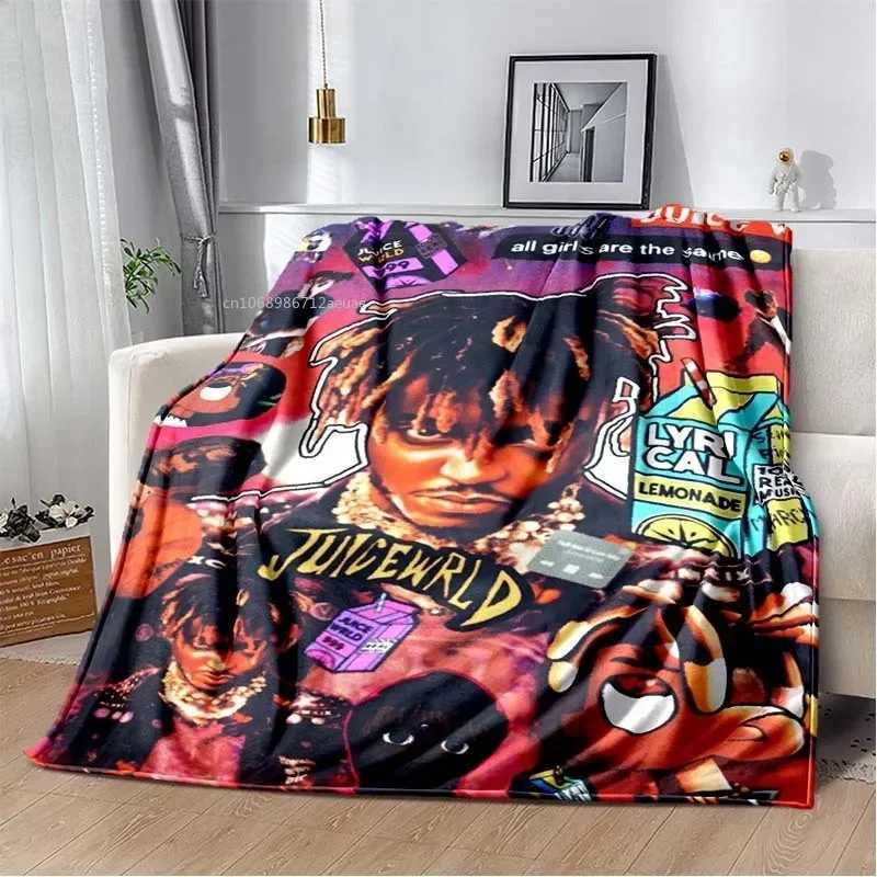 Album Rapper Juice Wrld 999 Blanket Poster Art Printed Flannel Blanket Soft Bedspread Sofa Warming Cover Gift for Music FansXJ250912