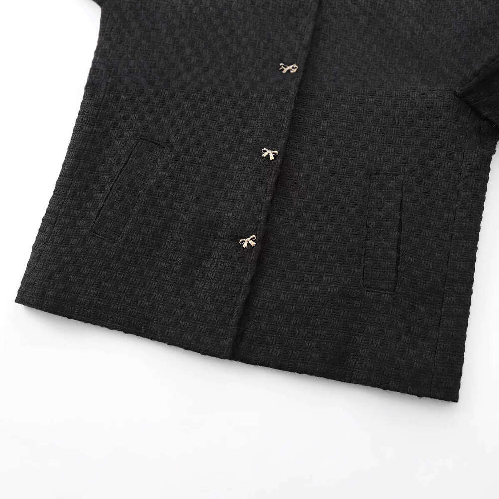 DHEssentials Autumn New Fashionable Round Neck Single-Breasted Solid Color Little Chanel Style Women's Jacket 5854521