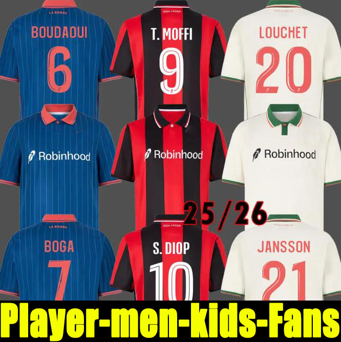 25-26 NICE Soccer Jerseys S.DIOP NDOMBELE MOUKOKO CLAUSS YOUSSOUF BARD DANTE BOGA ROSARIO T.MOFFI SANSON 25-26 football shirt