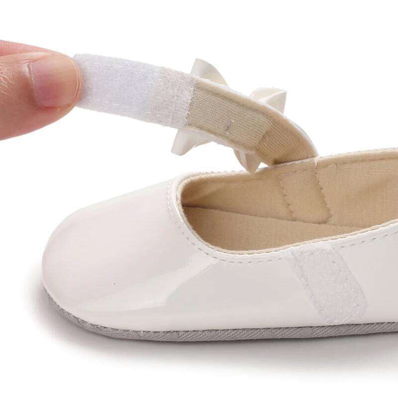 Girls Bowknot Princess Dress PU Anti-slip Soft Sole Infant First Walkers Newborn Crib Baby Shoes