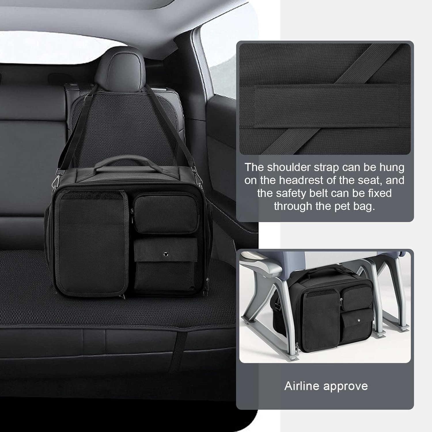 Cat Carrier Soft LargeDog Carriers for Small DogsCat Travel Carrier is AntiLostDog Backpack with Locking Safety ZippersCan Carry 20 LBs CatPet Carrier