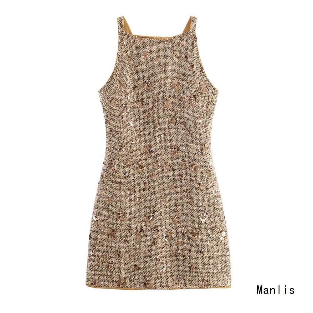DHEssentials ins2025 New Fashionable Elegant Women's Sequin Embellished Little Chanel Style Dress
