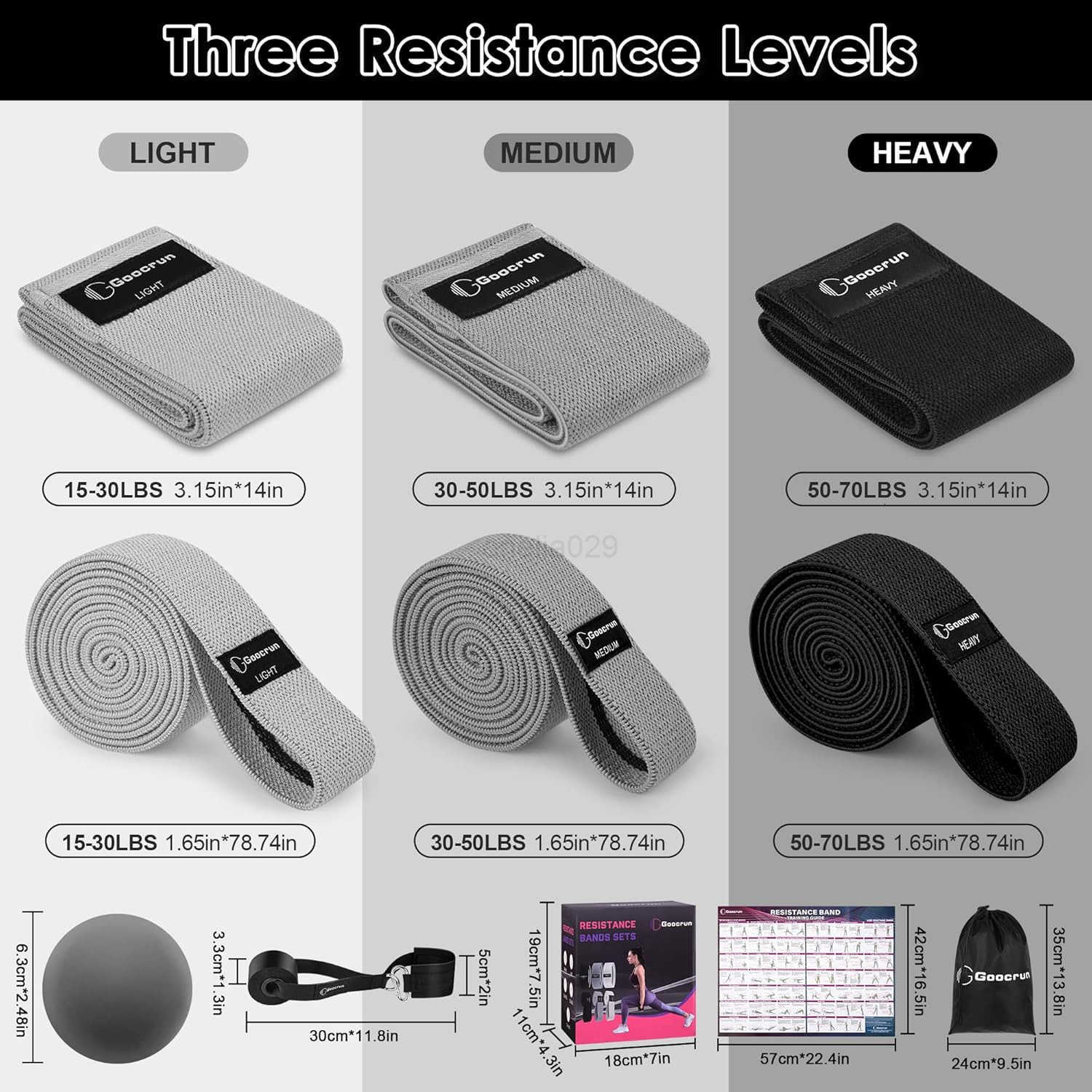 Fabric Resistance Bands for Working Out Wide Booty Belt with Multiple Resistance Levels Yoga Balance Balls Great for HIPS Thighs Exercises with Fitnes