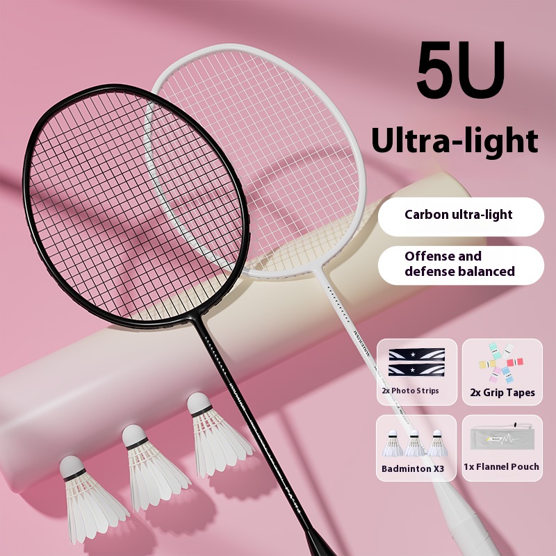 Ultra-Light Full Carbon Badminton Racket | Durable Design | High-Tension Resistance | Long-Lasting Performance