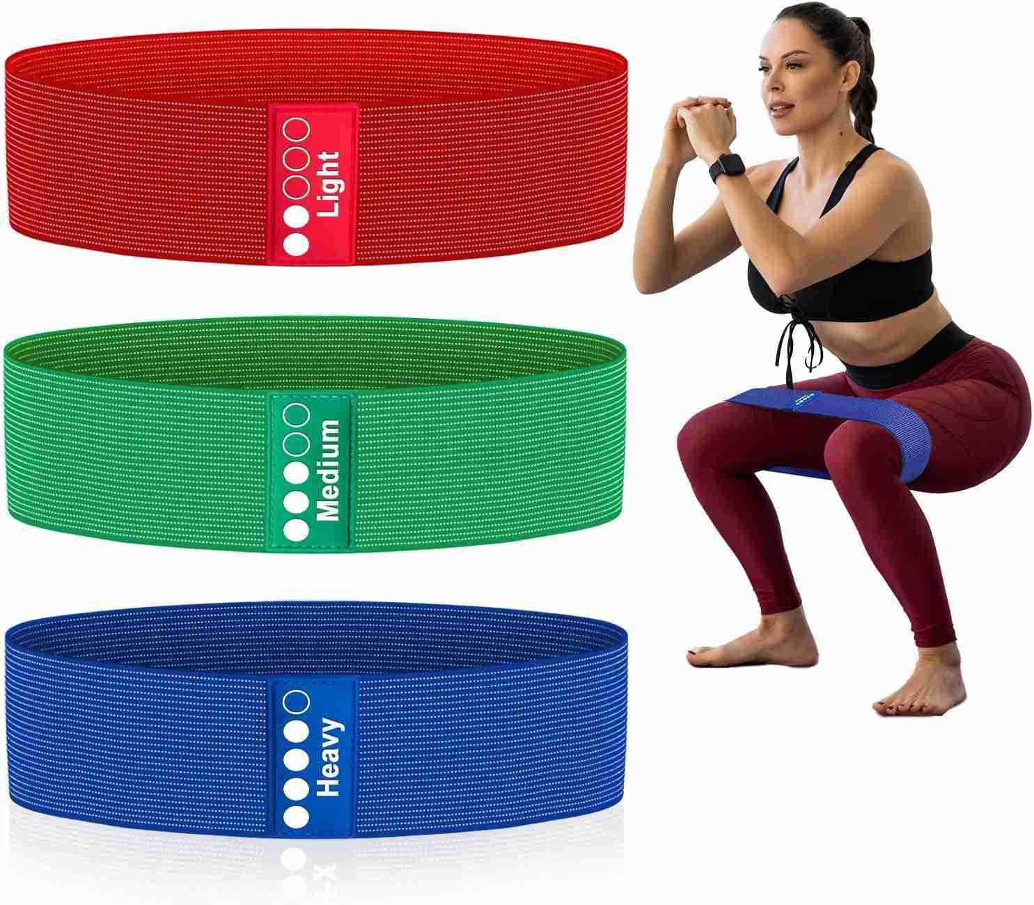 Resistance Bands for Working Out Exercise Bands Set with Workout Guide Fabric Elastic Bands for Physical Therapy Fitness Bands Ideal for Legs Hip Glut
