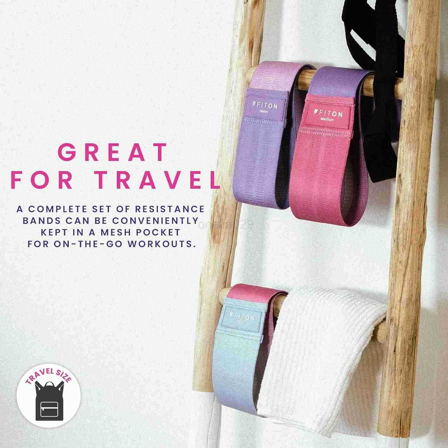 Resistance Bands for Workout NonSlip Rubber Stretch and Hip Bands with Knitted Rubber 3 Resistance Levels Elastic Exercise Gear for Thighs Butt Home F