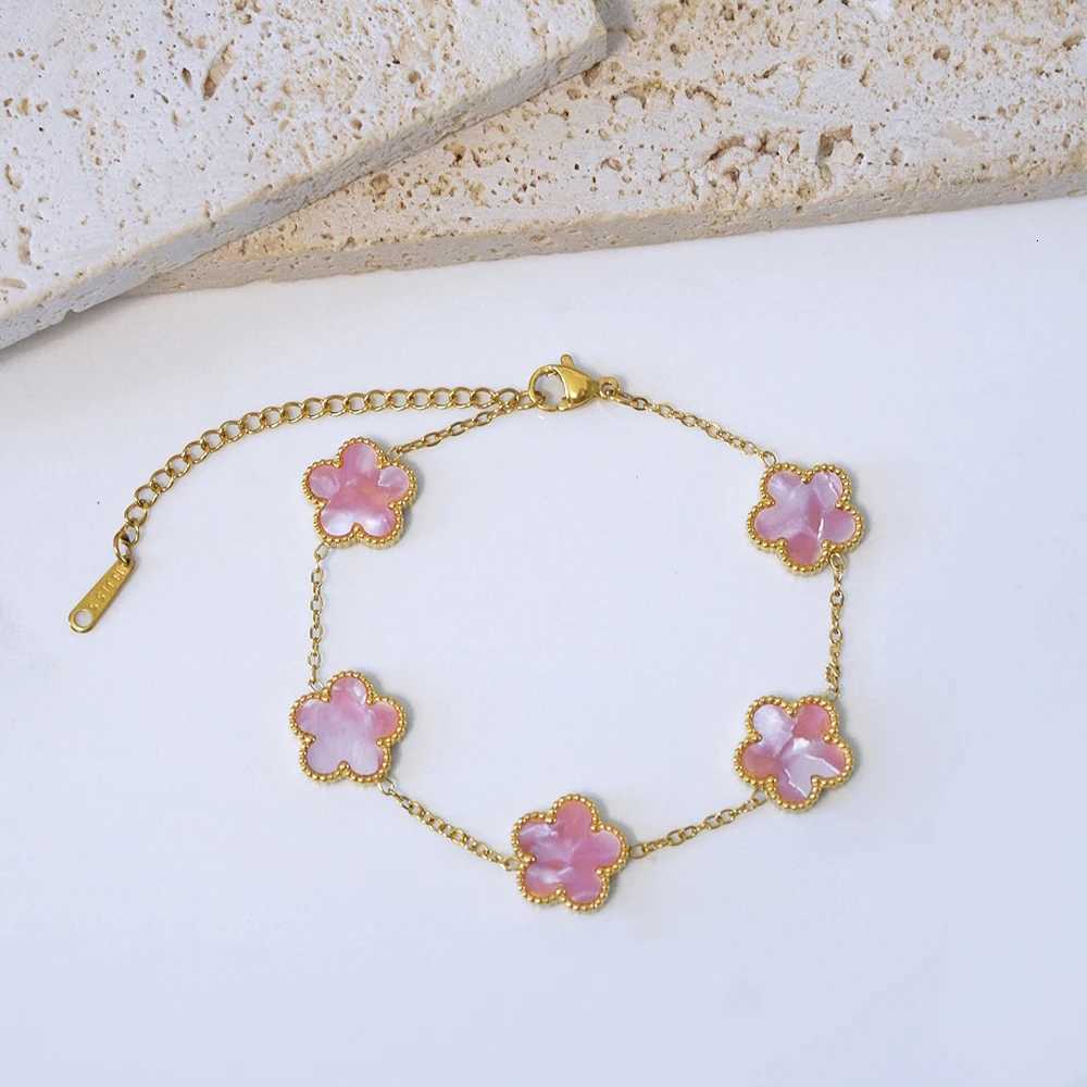 With Flower ALTERA Petals GoldPlated Bracelet Stainl Five Steel Plant Wens Luxury Gifts Bracelets Adjustable S250912 WWW98