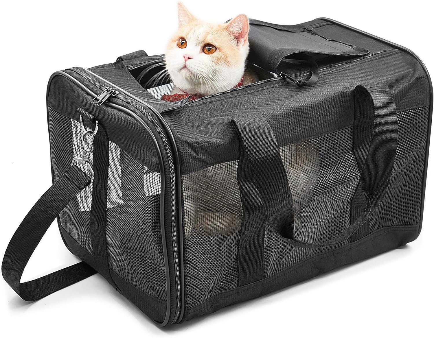 ScratchMe Pet Travel Carrier Soft Sided Portable Bag for Cats Small Dogs Kittens or Puppies Collapsible Durable Airline Approved Carry Your Pet with Y
