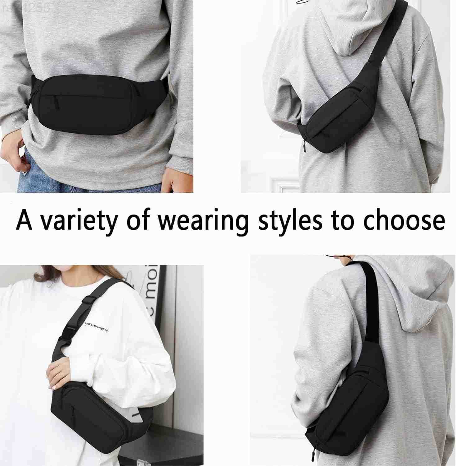 Small Hip Pack for Men Women Crossbody Belt Fanny Pack Sports Hiking Waist Bag Fits All Phones with 3Zipper Pockets Hip Bum Bag for Casual Workout Out