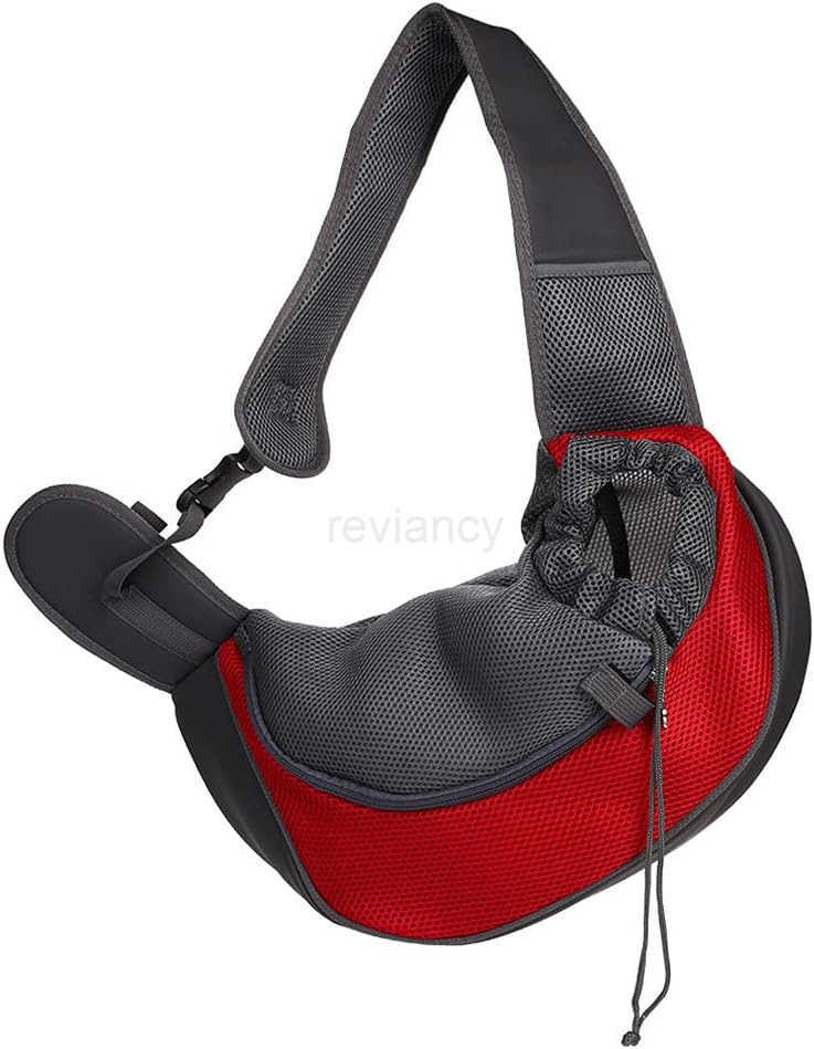 Pet Dog Sling Carrier Breathable Mesh Portable Travel Safe Pet Sling Shoulder Bag Carrier with Adjustable NonSlip Shoulder Strap for Small Dogs Cats P
