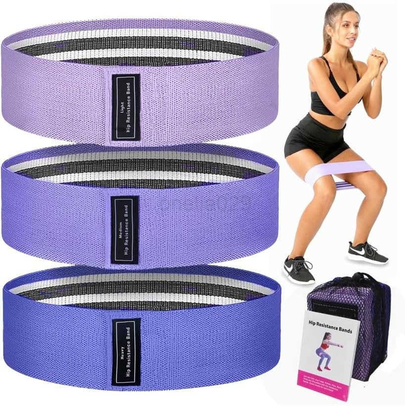 Moss Performance Premium Fabric Resistance Bands Set 3 Workout Band Levels for Strength Training Pilates Yoga Physical Therapy Home Exercise More W250