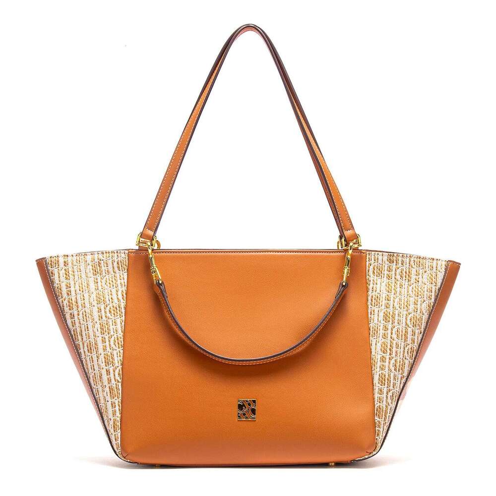 Women's Shoulder 2025 Autumn Splicing Handbag Simple Large Capacity Shopping Bag