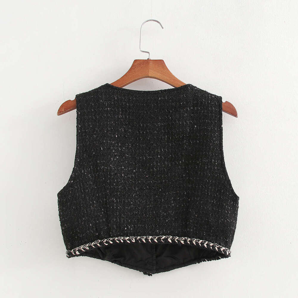 DHEssentials French Style Three-Button V-Neck Vest and Skirt Two-Piece Set