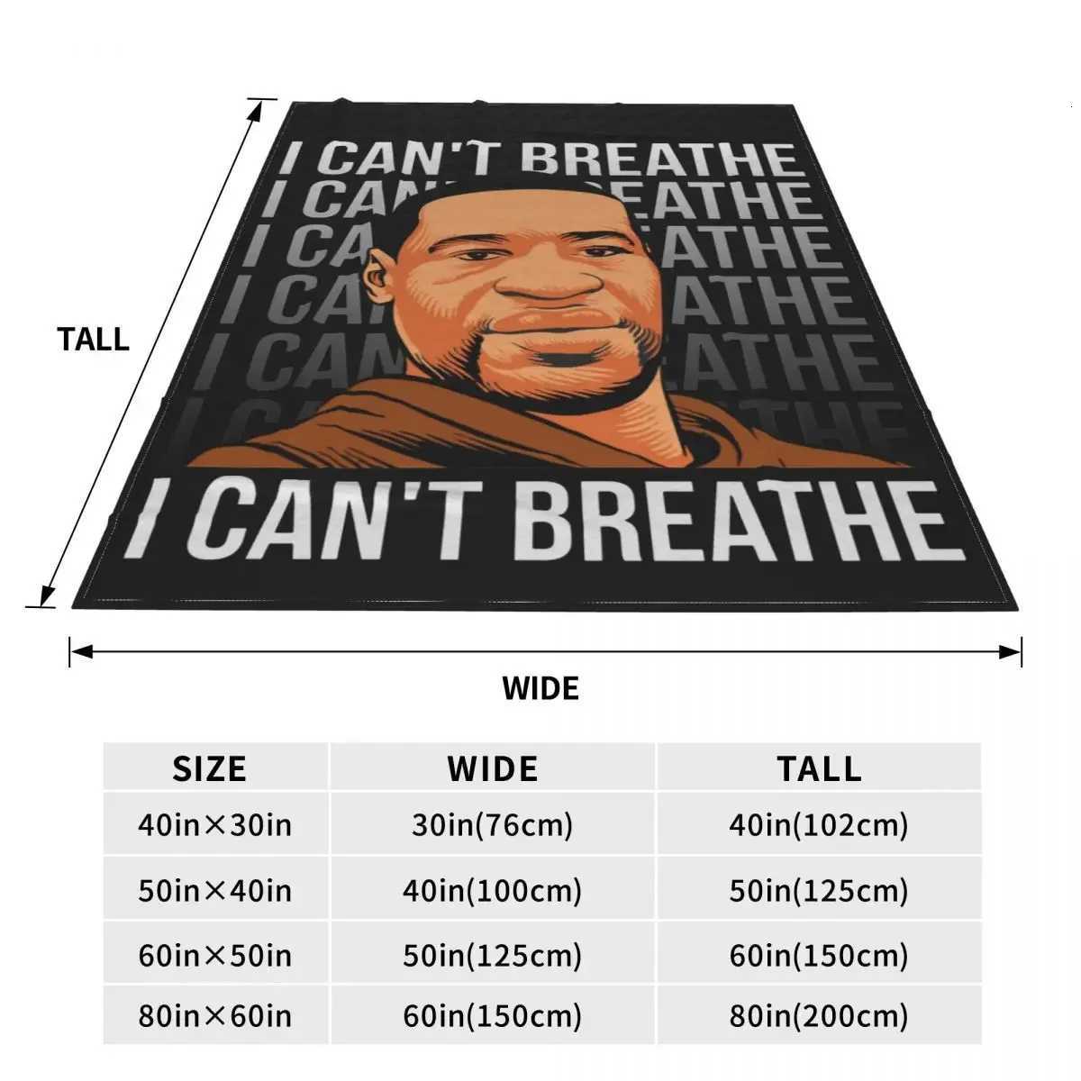 I Cant Breathe Blankets George Floyd Black Lives Matter Flannel Awesome Soft Throw Blanket for Home Textile DecorXJ250912