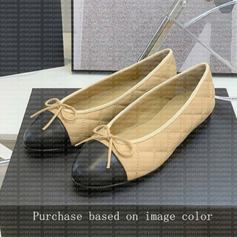 Chaussures de créateurs Paris Designer Black Ballet Flats Chaussures Femmes Quilted Great Cuir Slip on Ballerina Luxury Round Toe Dames Dames Sho