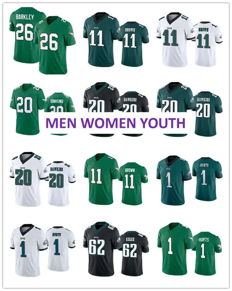 NFL Eagles Jerseys Saquon Barkley Jason Kelce A.J. Brown Jalen Zack Baun Reed Blankenship Dean Cooper DeJean Quinyon Mitchell Jahan Dotson Brandon Mailata Footb