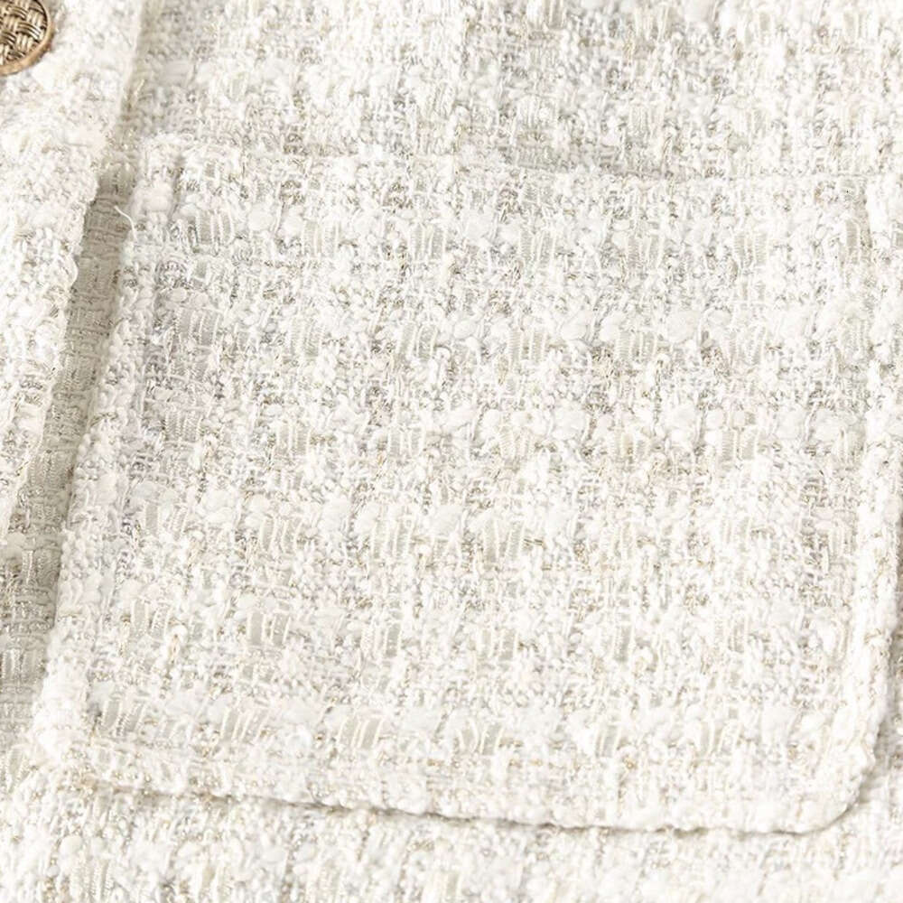 DHEssentials Chanel Style Coat Women's Autumn 2024 New Design Short Tweed Long Sleeve Versatile Top Trendy