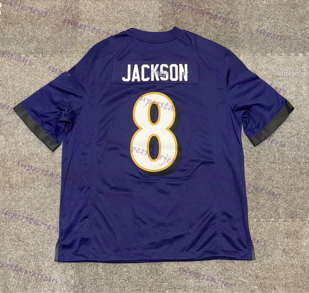 Personalized Custom Football Jersey Lamar Jackson Derrick Henry Zay Flowers Justin Tucker Mark Andrews Isaiah Likely Beckham Jr. Marlon Humphrey Embroidery