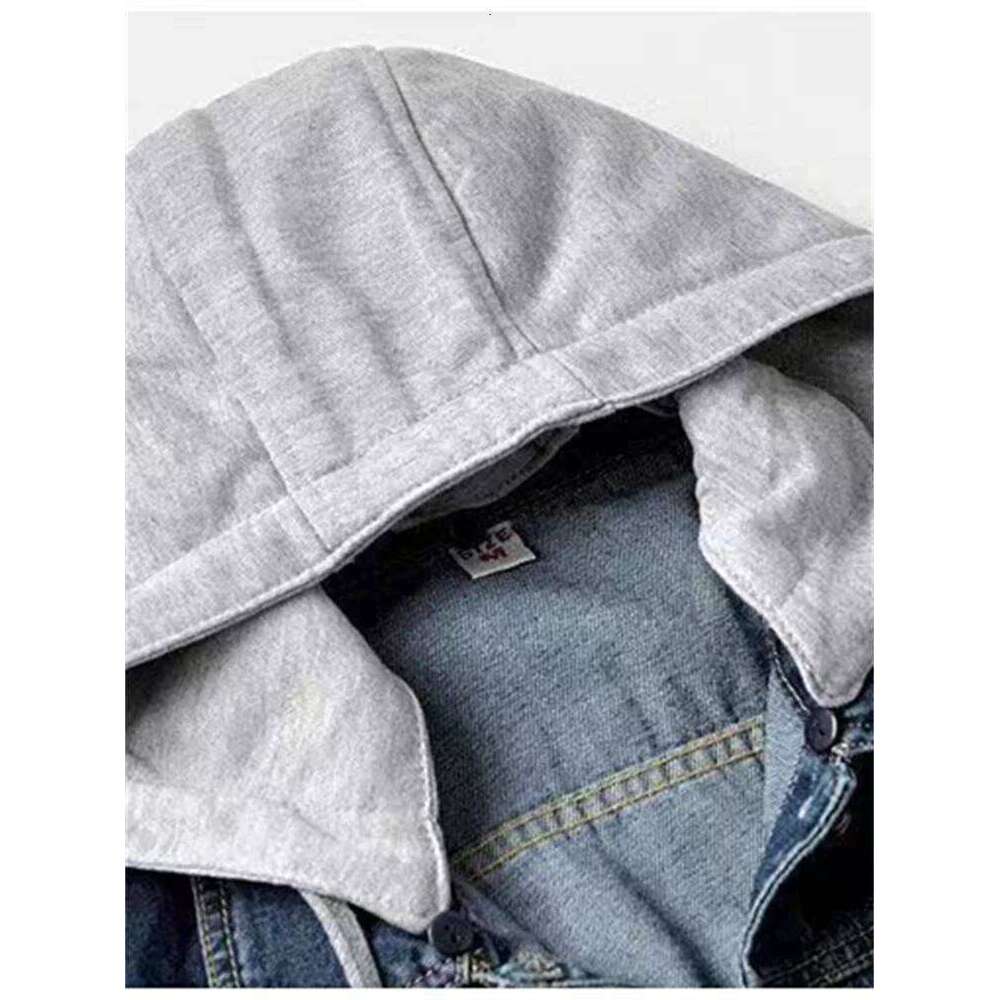 Spring Autumn Denim Jacket Women 2025 Single Breasted Patchwork Hooded Crop Coats Korean Fashion Casual Streeetwear Outerwear
