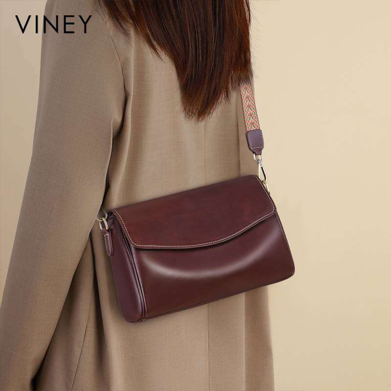 VINEY Women 2025 New Summer Messenger Large Capacity Genuine Leather Women's Shoulder Pillow Bag