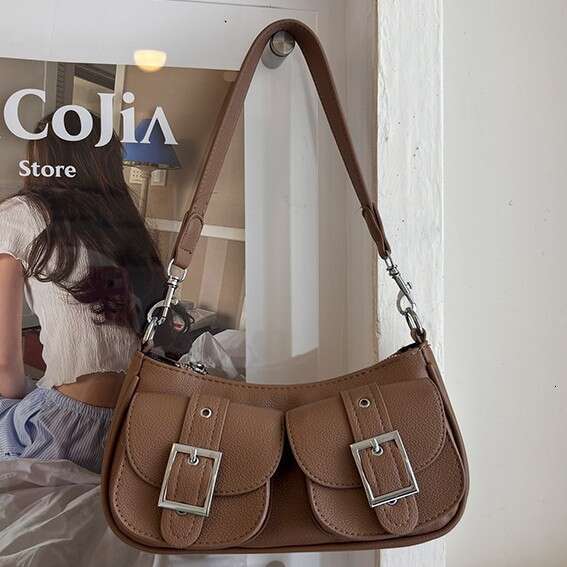 Designer Bags Korean Style Fashion Shoulder Square Bag for Women Underarm 2025 New Multi-Pocket Baguette Motorcycle Bag Single Shoulder for Women