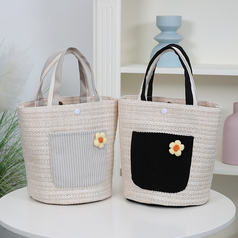 Summer Trend Hot Selling Handheld Straw Bag For Women New Fashion Color Block Shoulder Bag Large Capacity Luxury Bag Designer Bag Free Shipping Tote B
