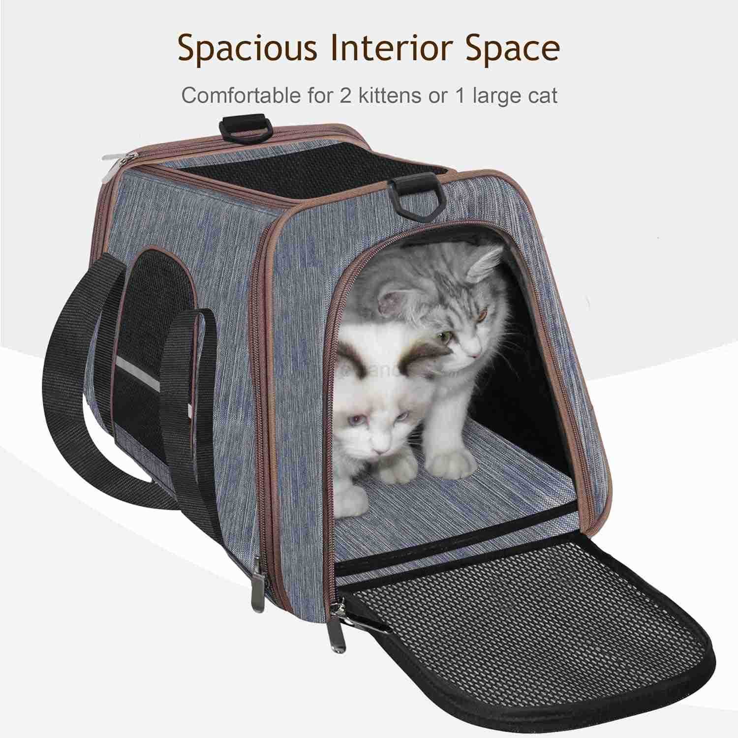 Soft Cat Carrier with Top Mesh Window Pet Carrier Breathable for Medium Cats and Small Dogs Puppies up to 15 lb BlueW250912