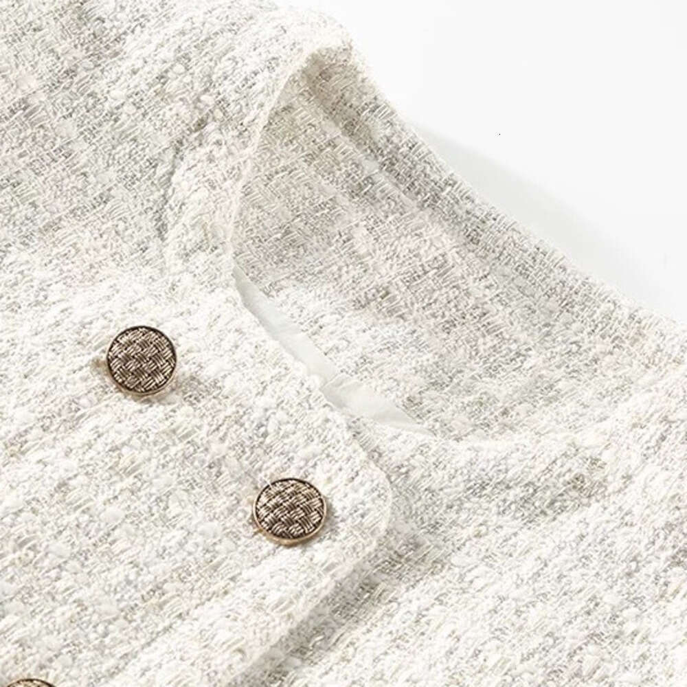 DHEssentials Chanel Style Coat Women's Autumn 2024 New Design Short Tweed Long Sleeve Versatile Top Trendy