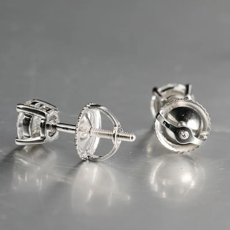 pass diamond tester VVS1 moissanite earrings designer for women men making of 925 sterling silver stud earrings screw back earring jewelry woman valen