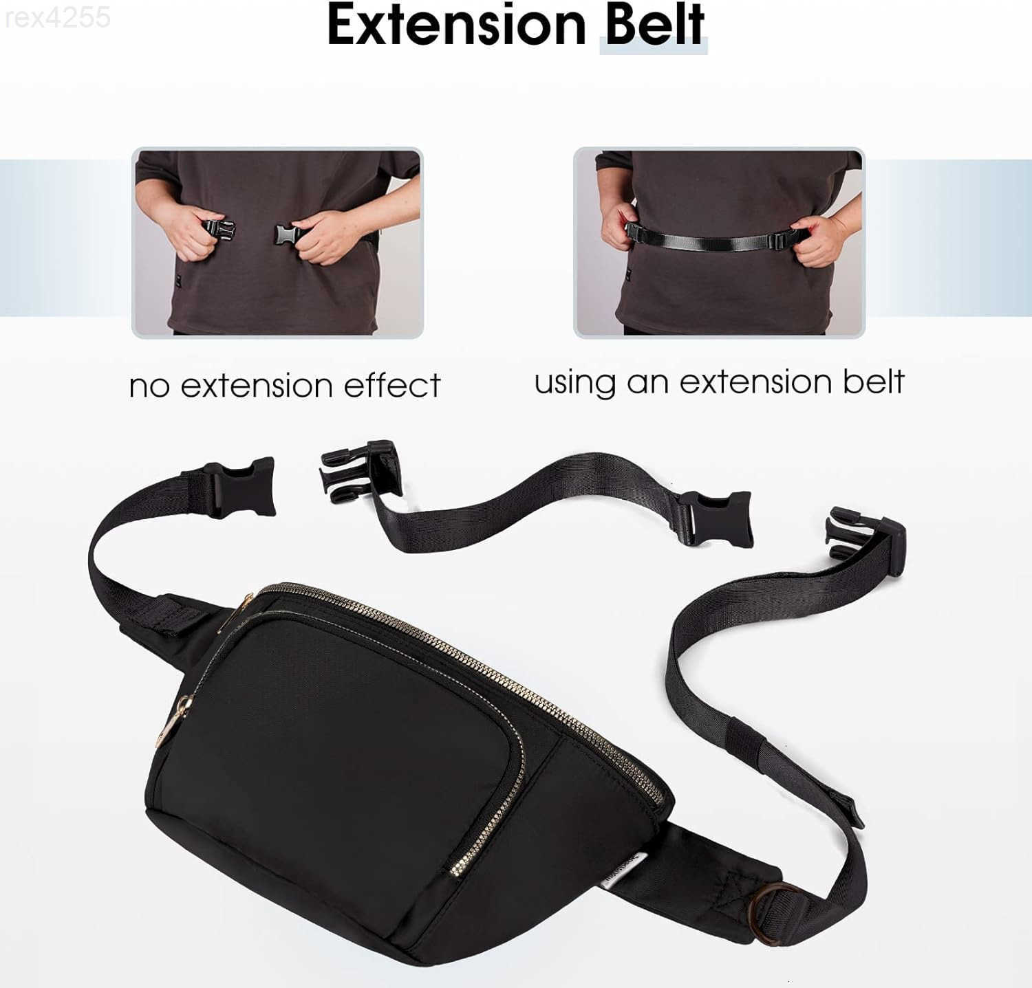 Fanny Packs for WomenLarge Waist Pack with Extra Extension BeltFashion Crossbody Belt Bags for Travel Walking Running Hiking BlackW250912