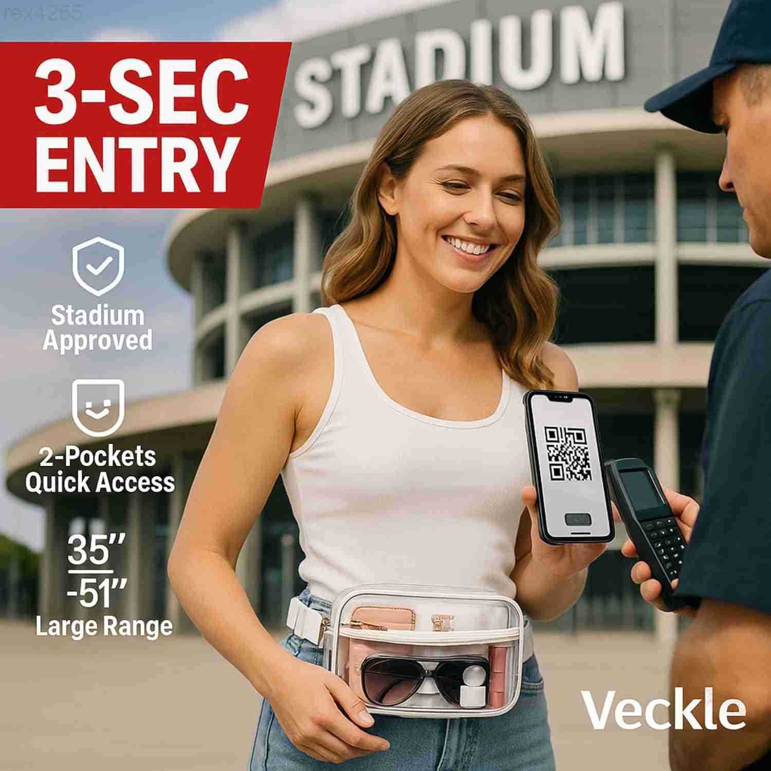 Clear Fanny Pack Stadium Approved Clear Bag for Stadium Events Large Belt Bag for Women Transparent Waist Bag Crossbody with Adjustable Strap for Spor