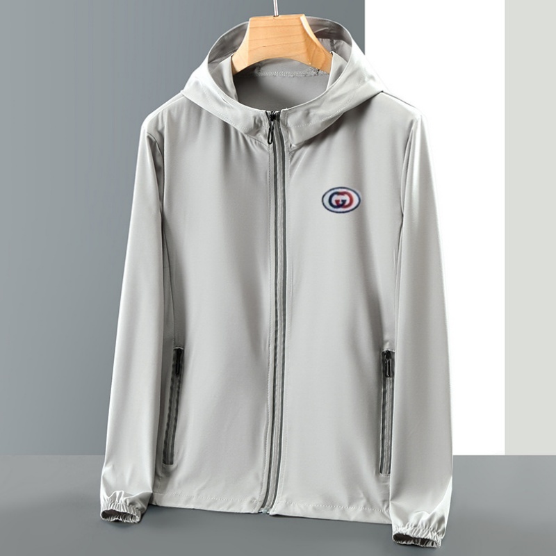 2025 New Luxury Spring Autumn Men's Jackets Hoodie Designer Clothing Lightweight Waterproof Embroidery Brand Logo Hooded Outdoor Windbreake Coat Asian Size M-8XL