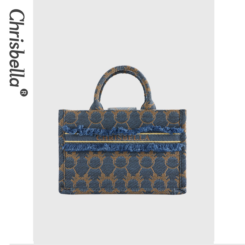 New cross-border foreign trade underarm bag, fringed women's bag, Korean style, fashionable and simple single-shoulder handbag, denim bag free sh