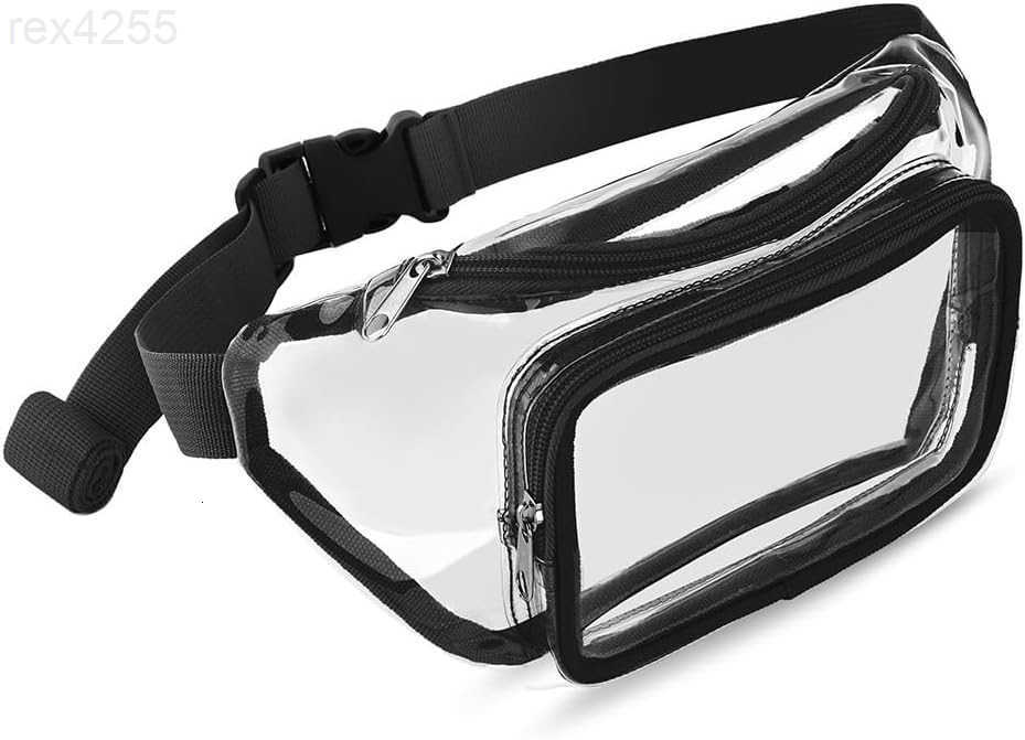 Clear Purses for Women Stadium Approved Fanny Packs Belt Bags Trendy Crossbody Bags BlackW250912