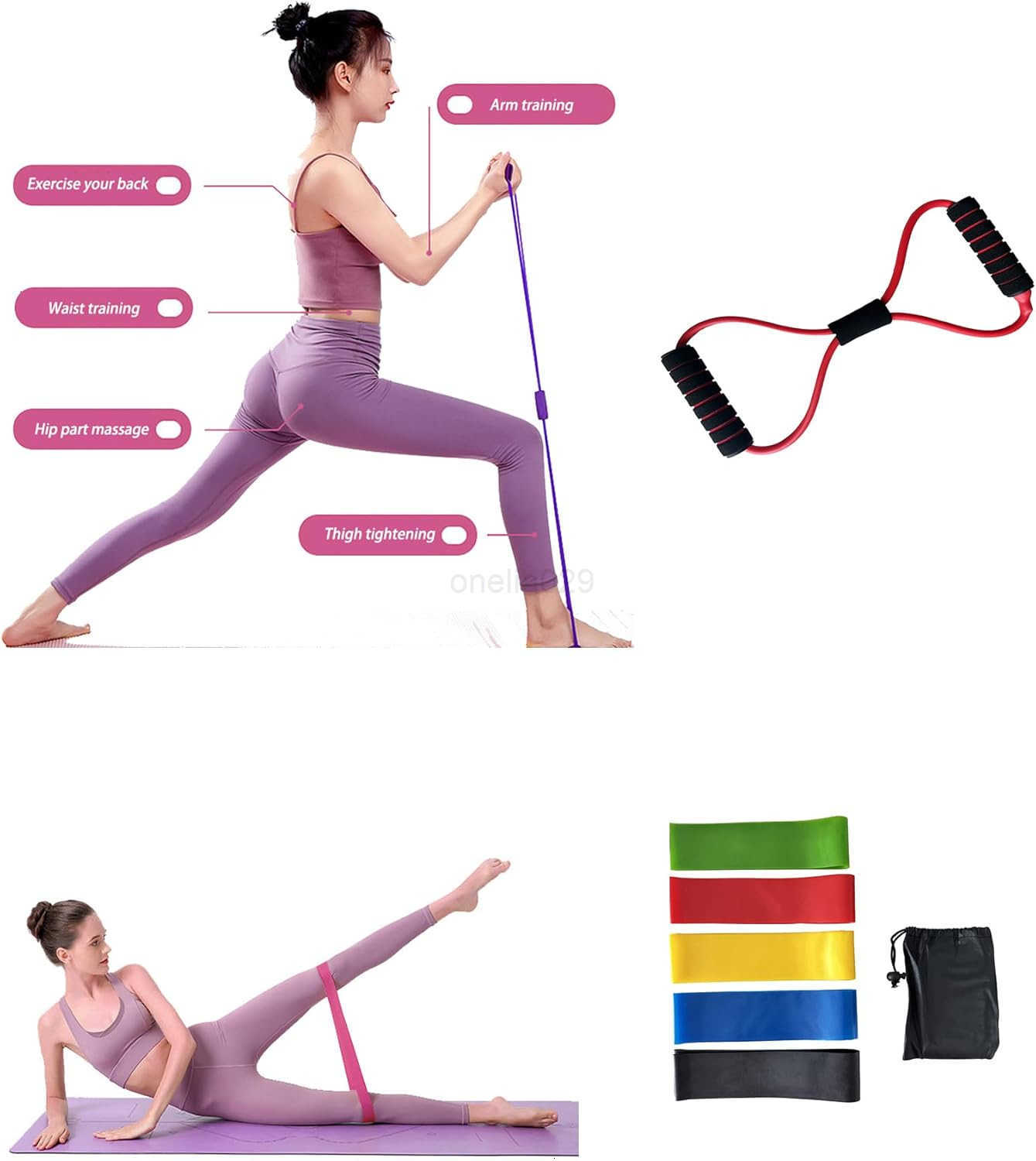 FitnESS Resistance Band ArmBack Training Elastic RopesWorkout Chest Arm and Shoulder Stretch Bands Exercise Equipment for Physical TherapyYogaPilates 