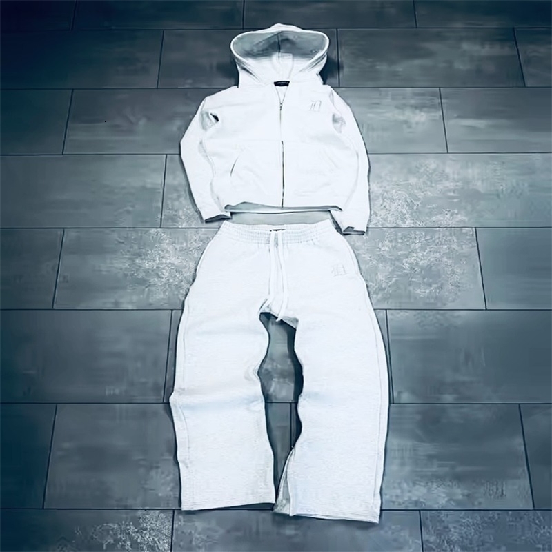 Y2k American retro casual men clothing letter ed sportswear Harajuku Gothic streetwear couple oversized suit 250911