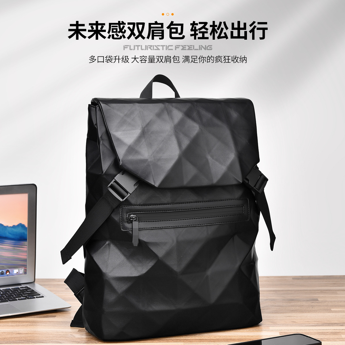 New Luxury Bag Diamond Grid Backpack Designer Bag For Men Trendy Casual Business Commuting Large Capacity Fashion Travel Free Shipping Laptop Student 