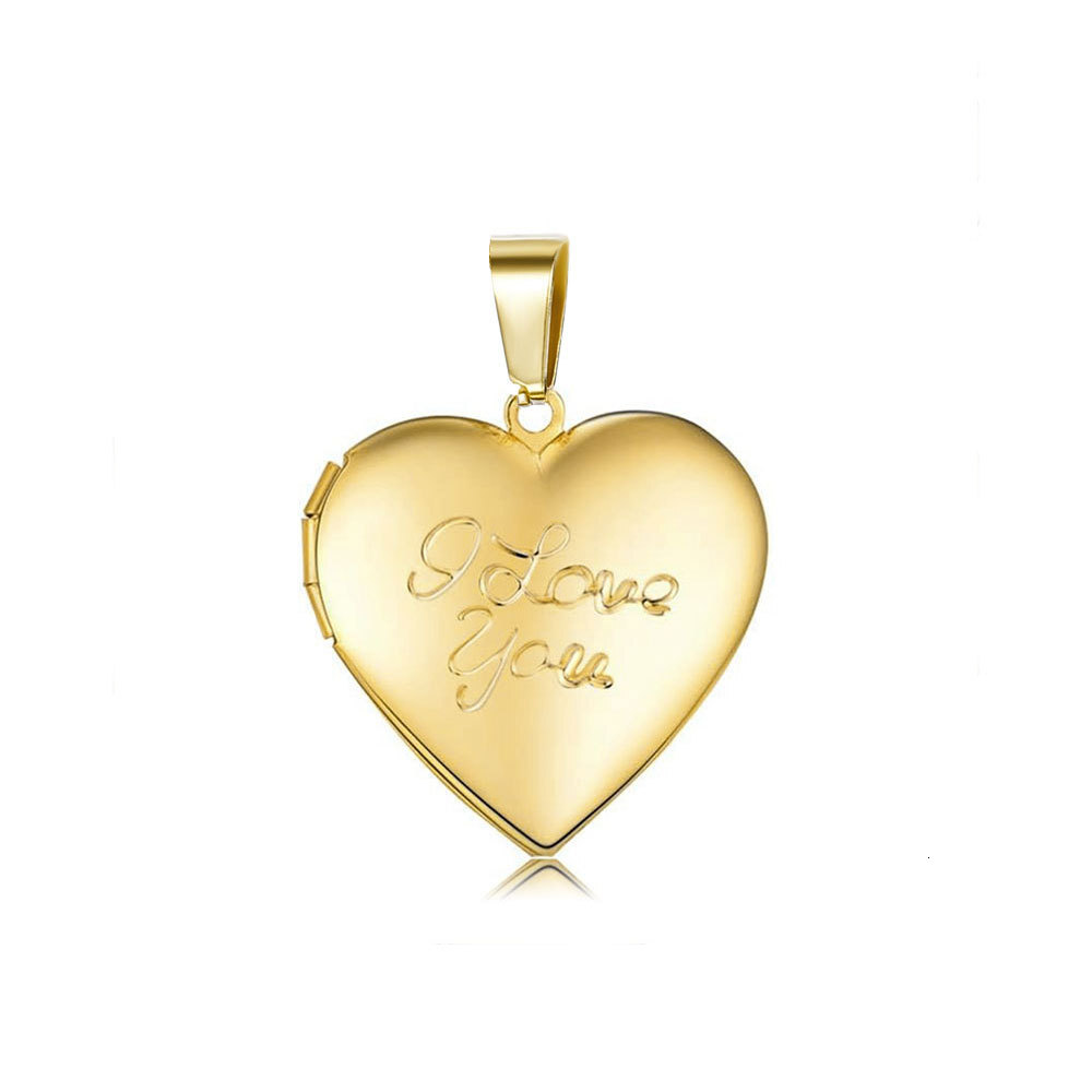 Stainless Steel Love Necklace Openable Photo Box Gift Heart Flip Cover Pendant