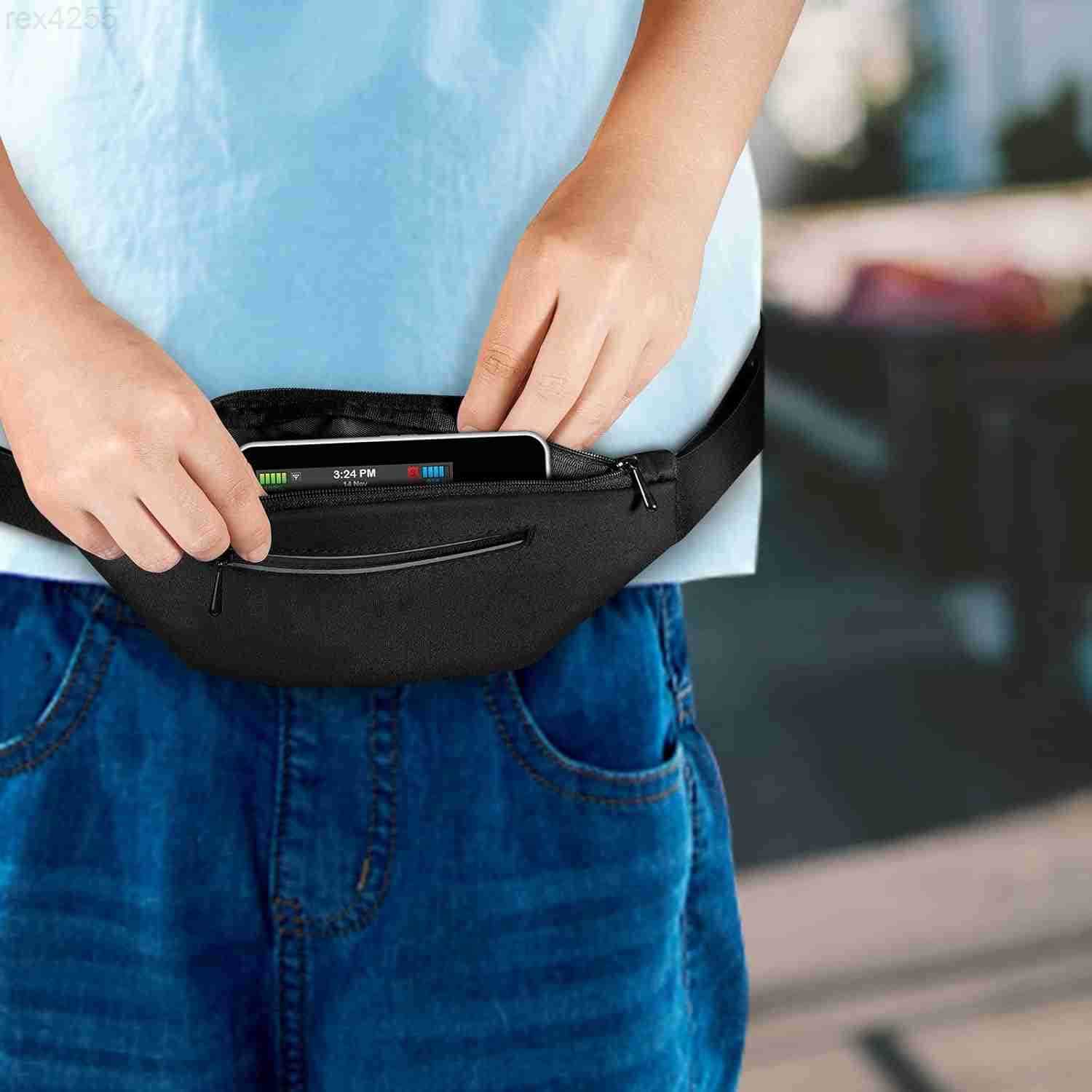 Running Belt with Adjustable Waist Insulin Pump Belt Holder Organizer Waist Pouch Epipen Medical Fanny Pack Bag Bag Only BlackW250912