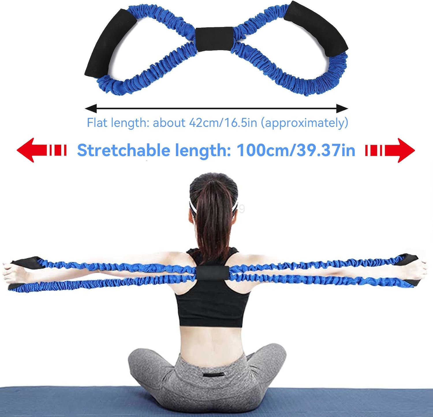 8 Resistance Band Great Elasticity FitnESS Bands for Yoga Pilates Stretching W250912