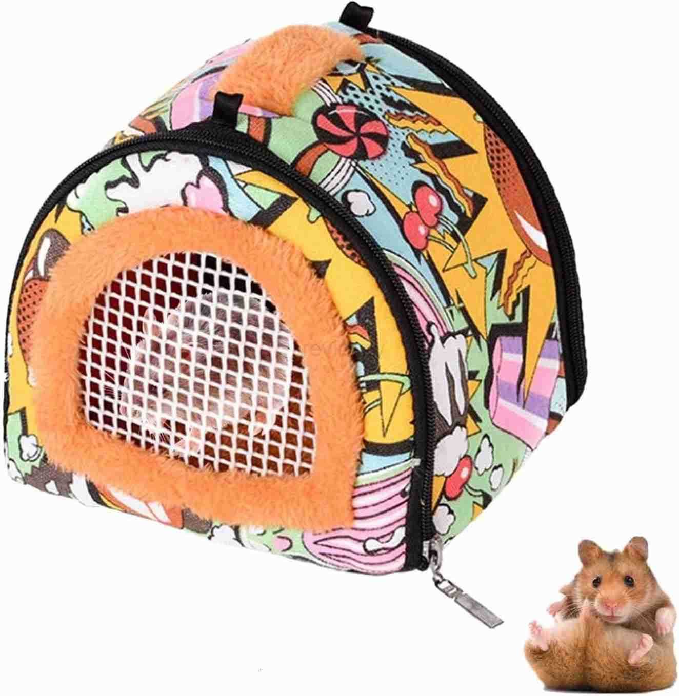Hamster Carrier Bag Gerbil Outgoing Travel Pouch Sugar Glider Breathable Carrying Strap with Zipper Suitable for Rat Hamster MiceW250912