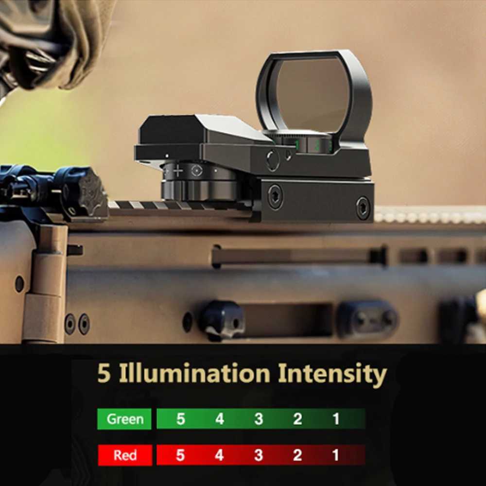 Tactical Red Green Dot Sight Scope Riflescope Hunting Optics Reflex Sight with 20mm Rail W250912