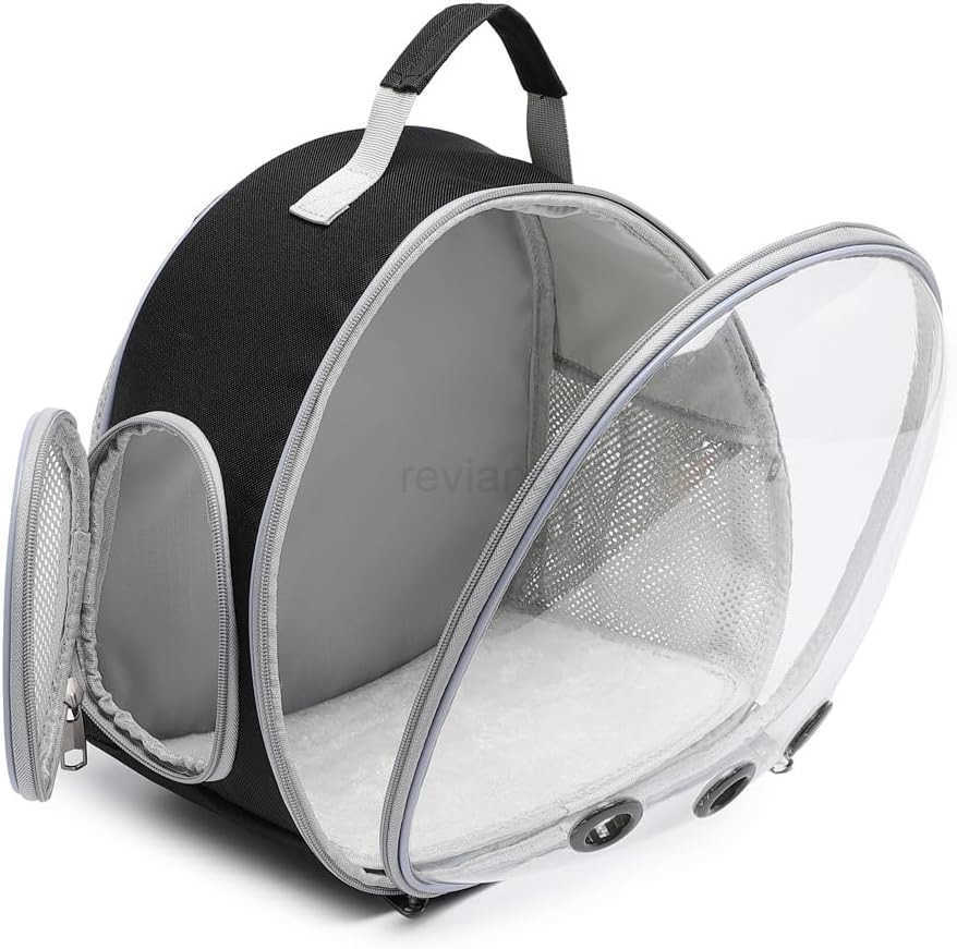 Small Animal Carrier Backpack Space Capsule Bubble Window Carrier Backpack for Lizard Guinea Pig BlackW250912