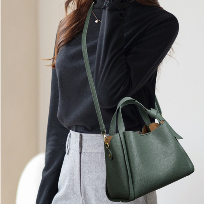 Soft Leather Women s Handbag Minimalist Women s Shoulder Bag French Elegant Style Women s Crossbody design Bag Autumn New Lychee Pattern Designer Bag