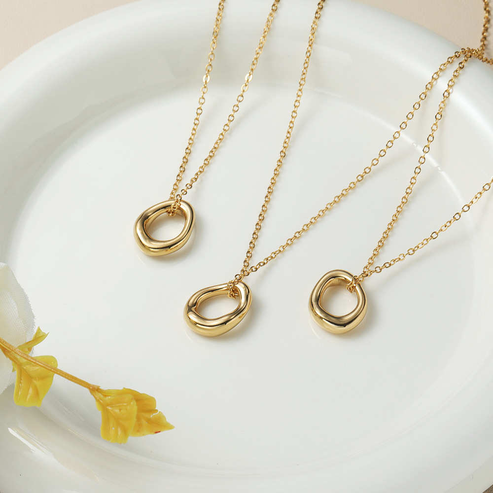 Ins Minimalist Style Niche Design Circle Necklace Female Internet Celebrity Simple Versatile Elegant Collarbone Chain Trendy Accessories