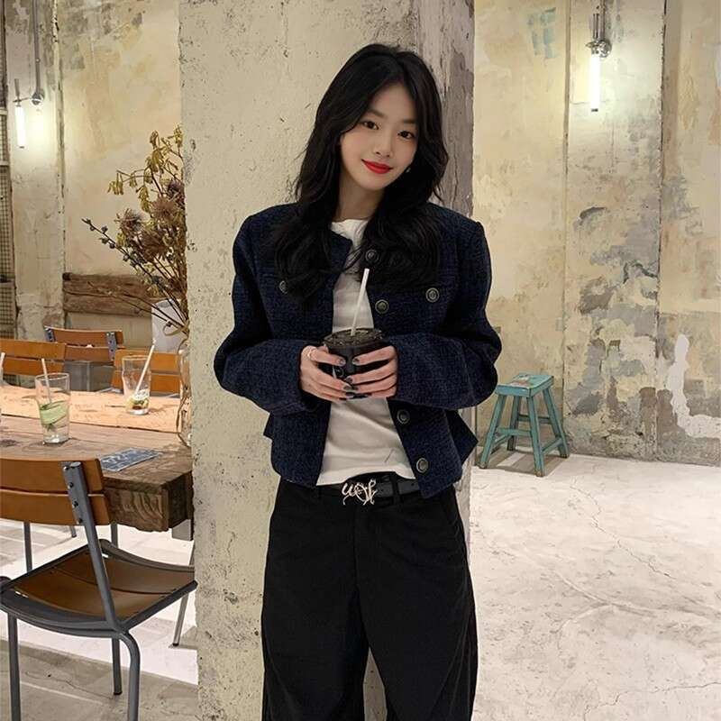 DHEssentials French Style Elegant Little Chanel Coat for Women 2025 Autumn High-end Super Beautiful Petite Short Cardigan Top Trendy