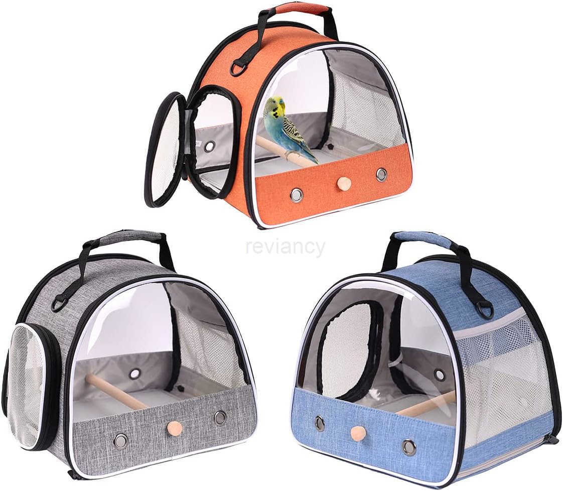Small Bird Travel Carrier Portable Bird Travel Carrier for Parakeet Parrot Budgie Guinea Pig Bearded Dragon Reptile Carrier for Hiking Vet Visit Bicyc